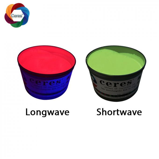 Uv Invisible Offset Printing Ink 1kg Can MSDS Security Paper Green Red