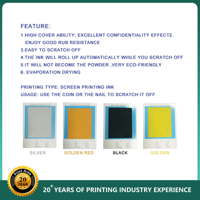 PVC PET Security Printing Ink Scratch Off Ink