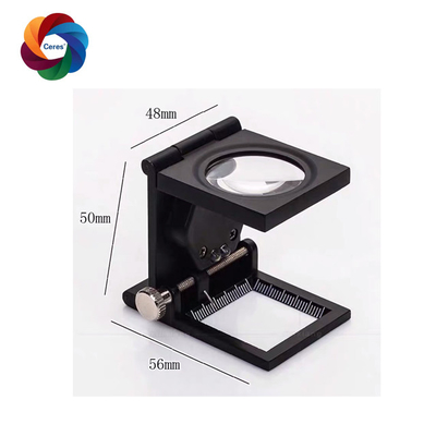 Linen Tester 15x LED Folding Magnifying Glass Scale Metal 2 Button Cells