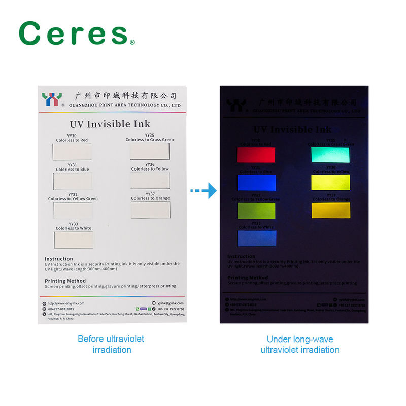 Ceres Uv Invisible Ink Colorless To Green Normal Dry