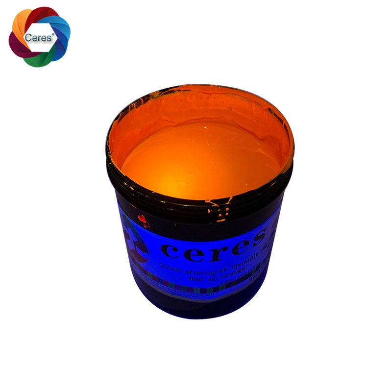 Security Screen Printing Ink Invisible Red To Orange Bright Color