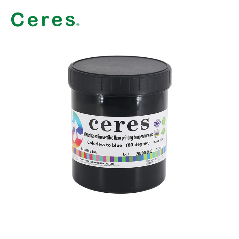 80 Degree Security Printing Ink Water Based Flexo Printing Irreversible Colorless To Blue Temperature Change Ink