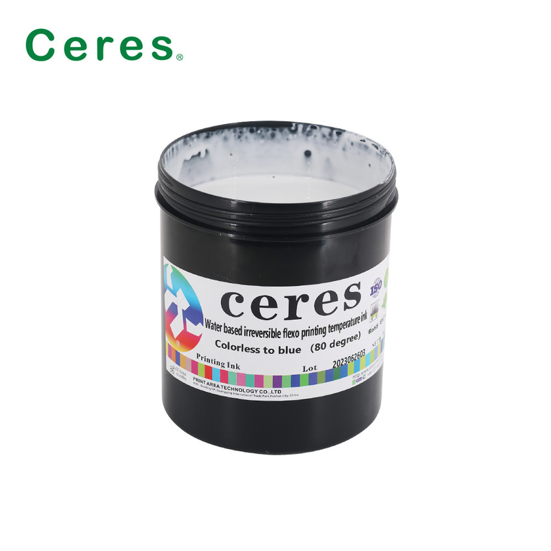 80 Degree Security Printing Ink Water Based Flexo Printing Irreversible Colorless To Blue Temperature Change Ink
