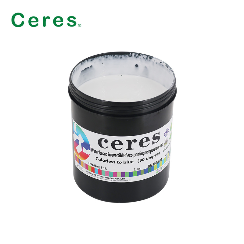 80 Degree Security Printing Ink Water Based Flexo Printing Irreversible Colorless To Blue Temperature Change Ink