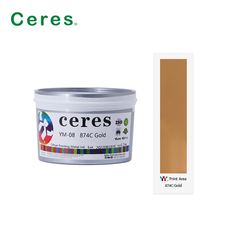 Gold Offset Printing Ink Long Lasting Environmentally Friendly Metal Ink For 3 Pieces Can