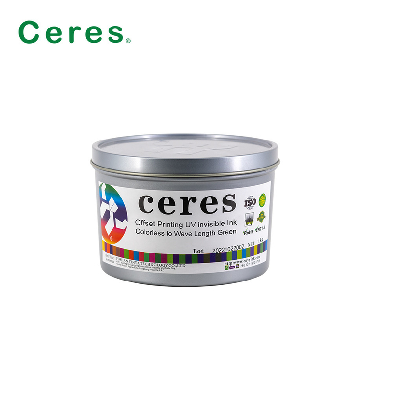 Colorless Grass Green Invisible UV Offset Ink Printing Normal Dry Solvent Based Ink