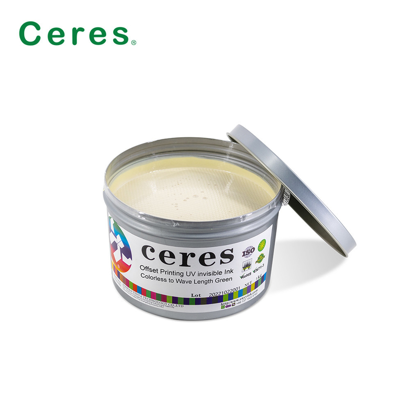 Colorless Grass Green Invisible UV Offset Ink Printing Normal Dry Solvent Based Ink