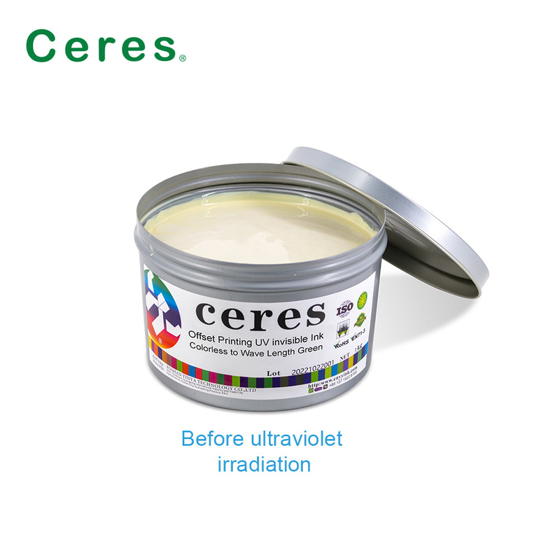 Colorless Grass Green Invisible UV Offset Ink Printing Normal Dry Solvent Based Ink