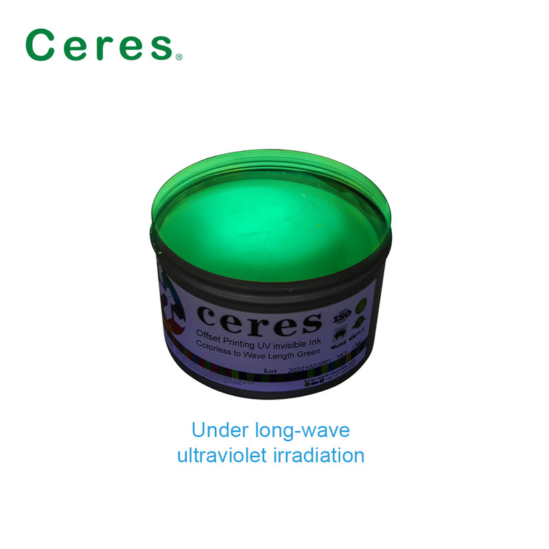 Colorless Grass Green Invisible UV Offset Ink Printing Normal Dry Solvent Based Ink