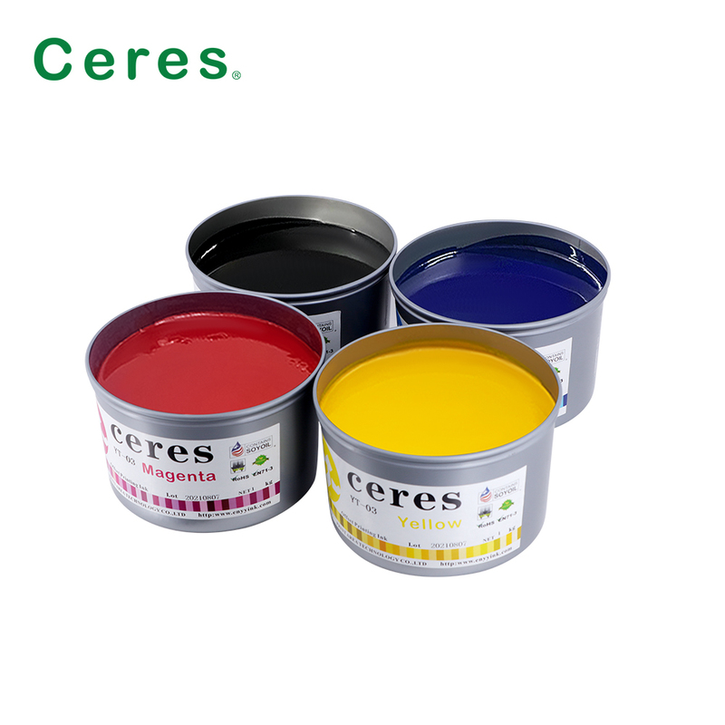 YT-03 Model Soya Offset Printing Ink EN71-3 Conforming with 36 Months Shelf Time and 1kg MOQ