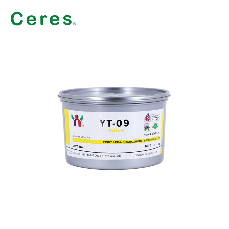 Ceres High Gloss YT-09 Soy Bean Offset Printing Ink with Friction and Heat Resistance for Paper Air Drying
