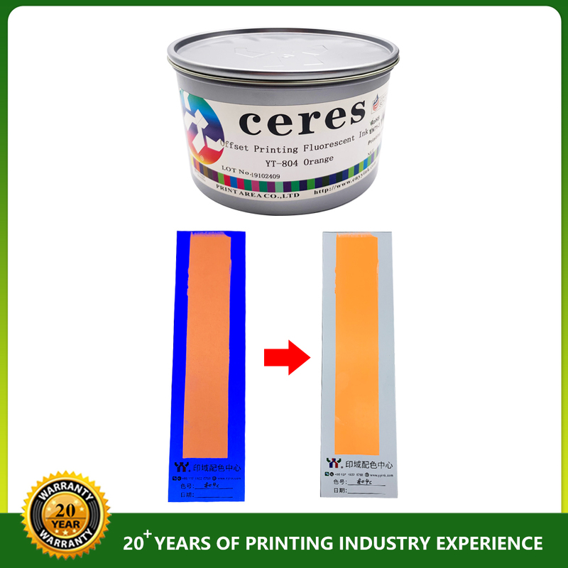 804 Orange AA+ Grade EN71-3 Certified Fluorescent Offset Ink for High-Quality Printing