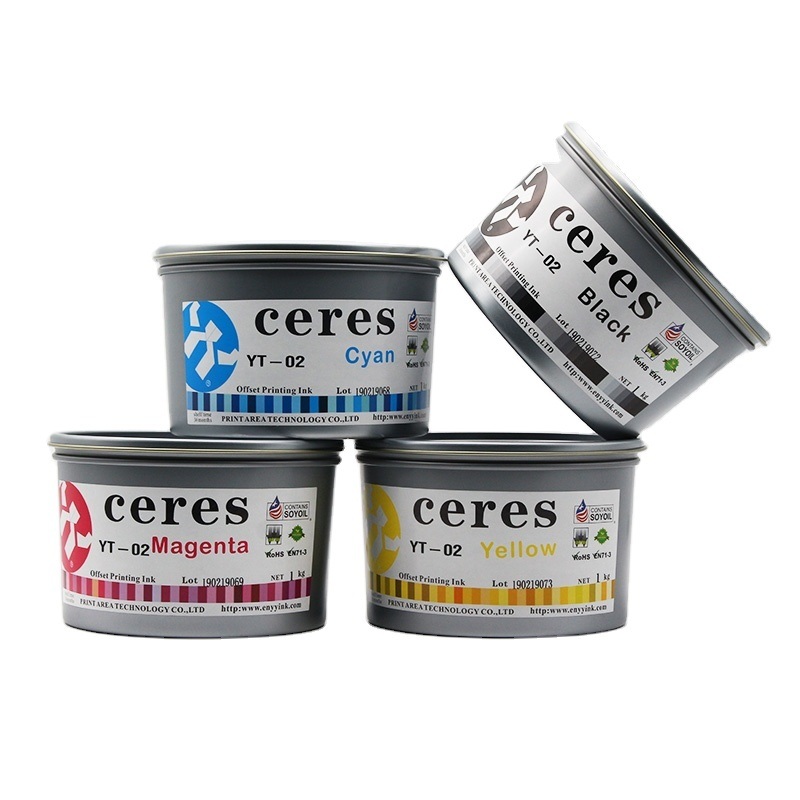 CERES High Concentration Non-toxic UV Offset Printing Ink for Paper CMYK Color 1kg/can