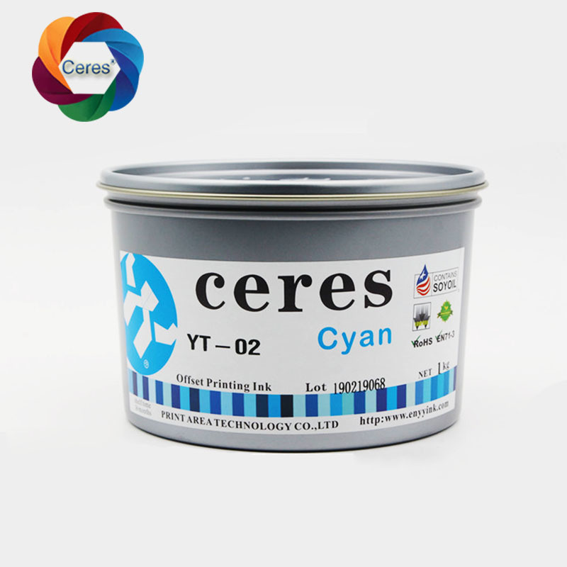 CERES High Concentration Non-toxic UV Offset Printing Ink for Paper CMYK Color 1kg/can