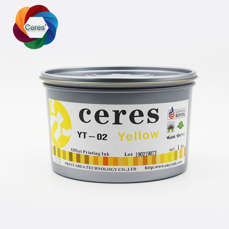 CERES High Concentration Non-toxic UV Offset Printing Ink for Paper CMYK Color 1kg/can