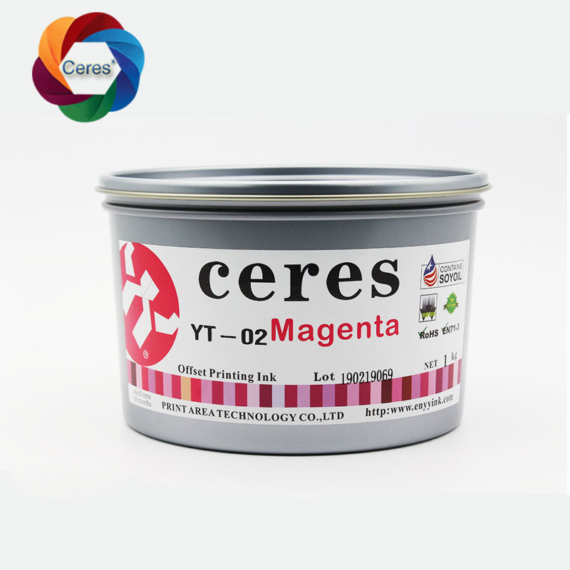 CERES High Concentration Non-toxic UV Offset Printing Ink for Paper CMYK Color 1kg/can