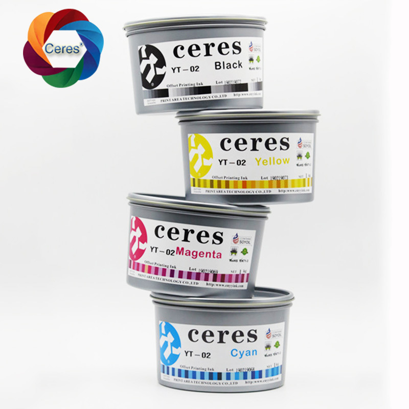 CERES High Concentration Non-toxic UV Offset Printing Ink for Paper CMYK Color 1kg/can