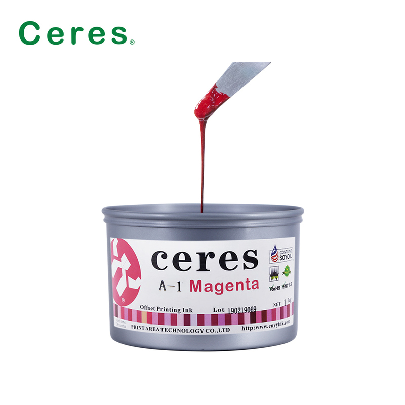 Ceres A-1 Non-toxic High Gloss 2 Year Shelf Life Soy Bean Offset Printing Ink for CMYK Color