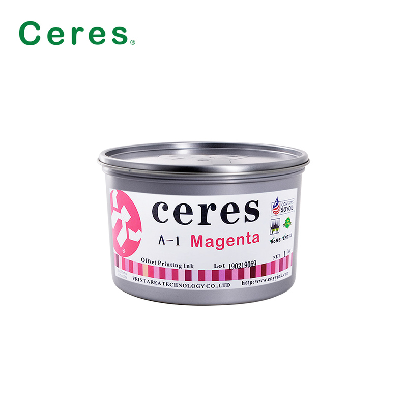 Ceres A-1 Non-toxic High Gloss 2 Year Shelf Life Soy Bean Offset Printing Ink for CMYK Color