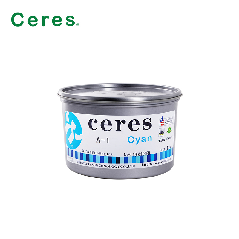 Ceres A-1 Non-toxic High Gloss 2 Year Shelf Life Soy Bean Offset Printing Ink for CMYK Color