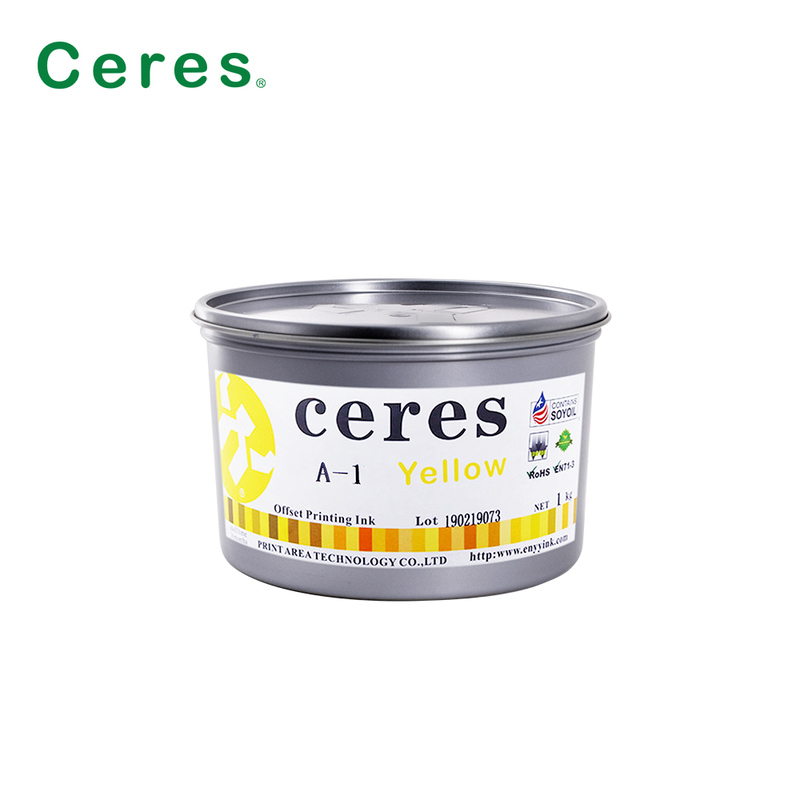 Ceres A-1 Non-toxic High Gloss 2 Year Shelf Life Soy Bean Offset Printing Ink for CMYK Color