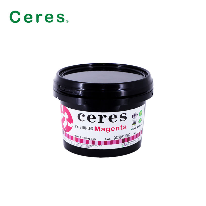 Ceres YY-310 UV LED Offset Ink with 100~150um Thickness and CMYK Pantone Colors for High-Quality Printing