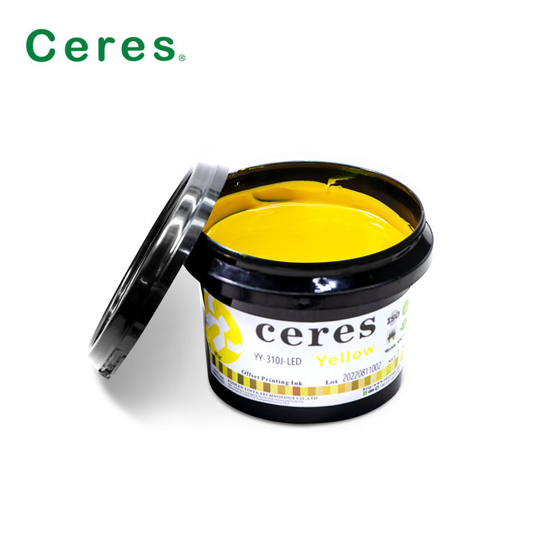 Ceres YY-310 UV LED Offset Ink with 100~150um Thickness and CMYK Pantone Colors for High-Quality Printing