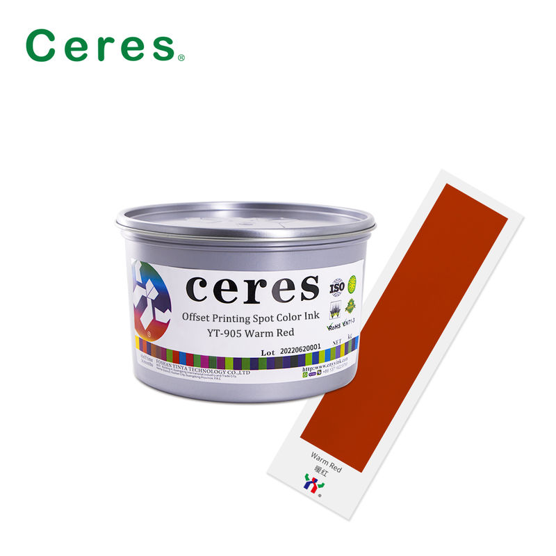 Quick Dry YT-905 Warm Red Pantone Spot Color Offset Printing Ink with High Opacity