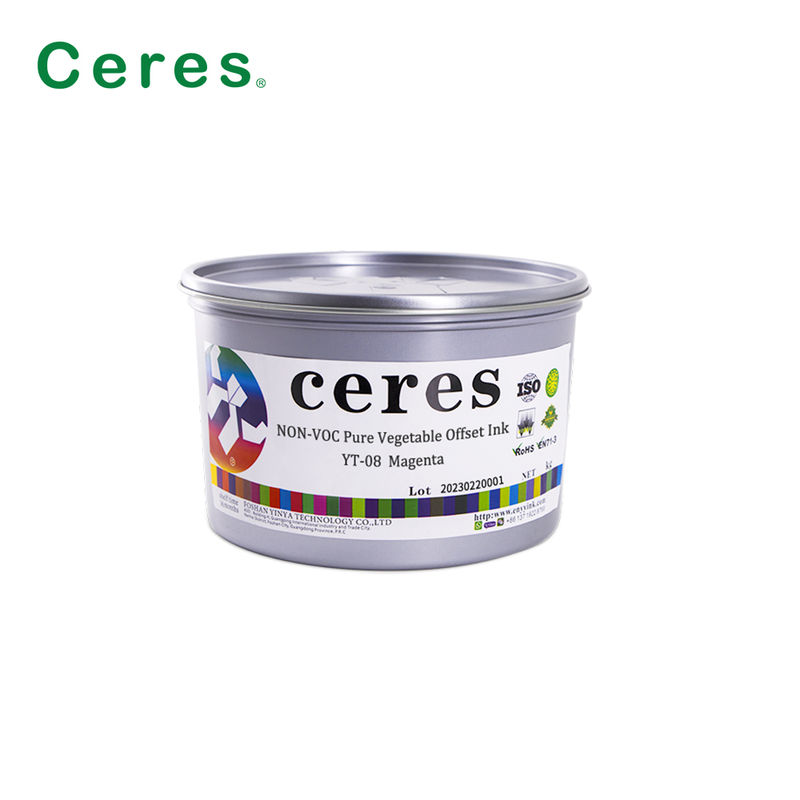 Ceres YT-08 Pure Plant-Based CMYK Offset Printing Ink - Environmentally Friendly High Gloss Ink for Paper and Carbon Packaging