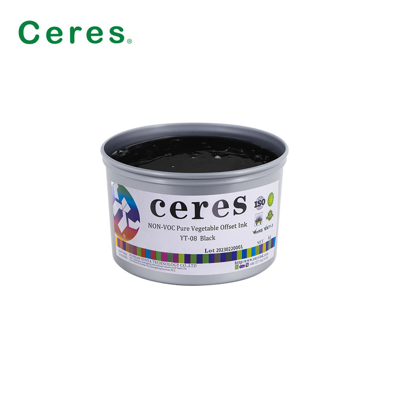 Ceres YT-08 Pure Plant-Based CMYK Offset Printing Ink - Environmentally Friendly High Gloss Ink for Paper and Carbon Packaging