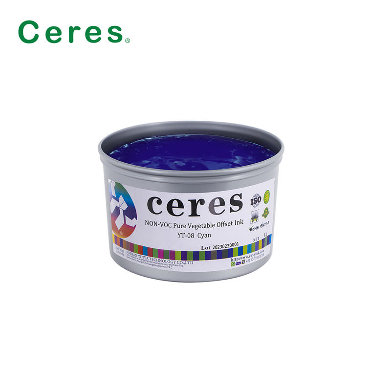 Ceres YT-08 Pure Plant-Based CMYK Offset Printing Ink - Environmentally Friendly High Gloss Ink for Paper and Carbon Packaging