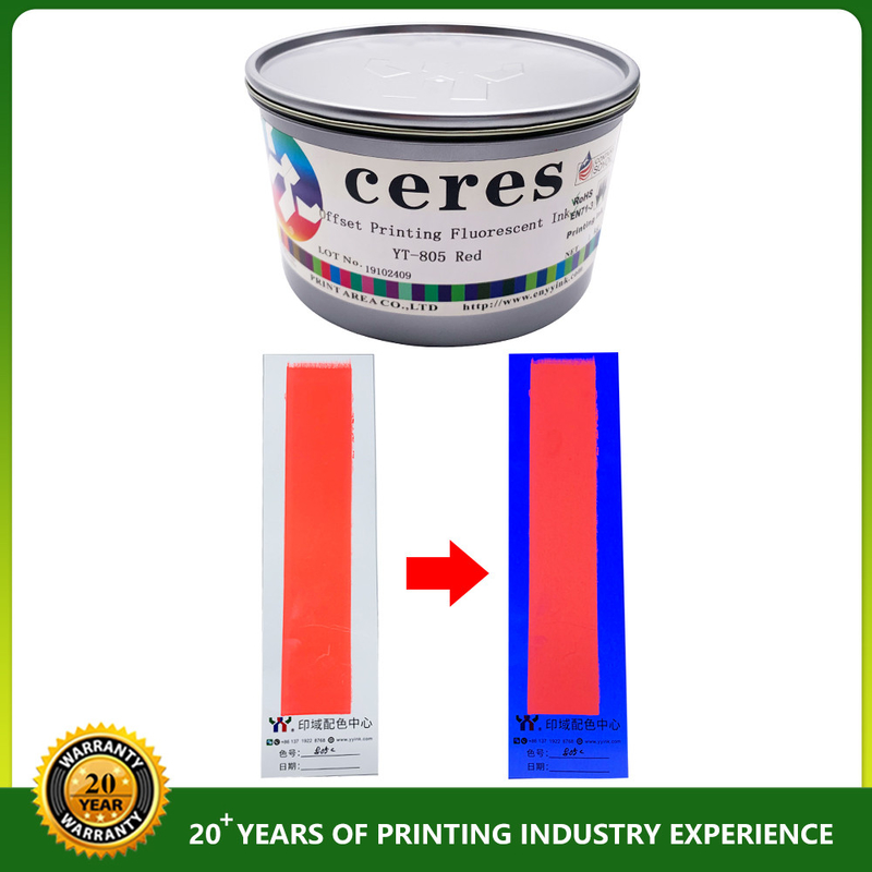 Offset Uv Fluorescent Ink 1kg Can Normal Dry Eco Solvent Ink Cardboard Paper