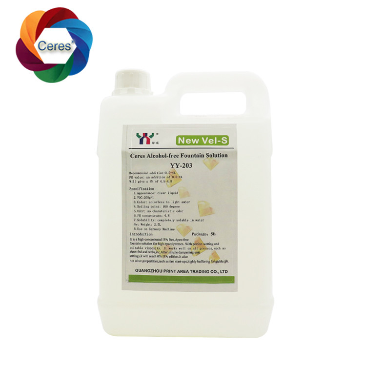 4.5ph 5.5ph Alcohol Free Fountain Solutions Offset Printing Chemicals Uv Printer Varnish