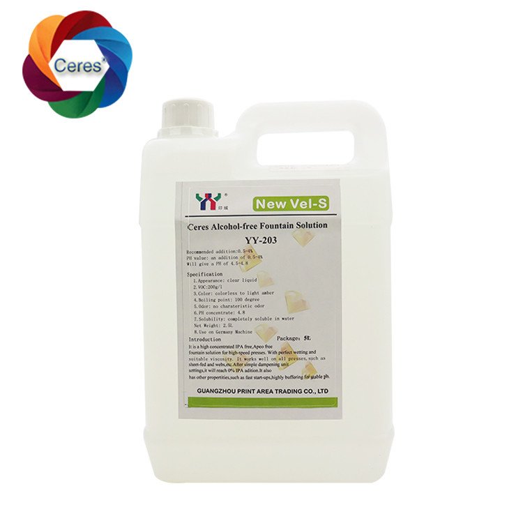 4.5ph 5.5ph Alcohol Free Fountain Solutions Offset Printing Chemicals Uv Printer Varnish