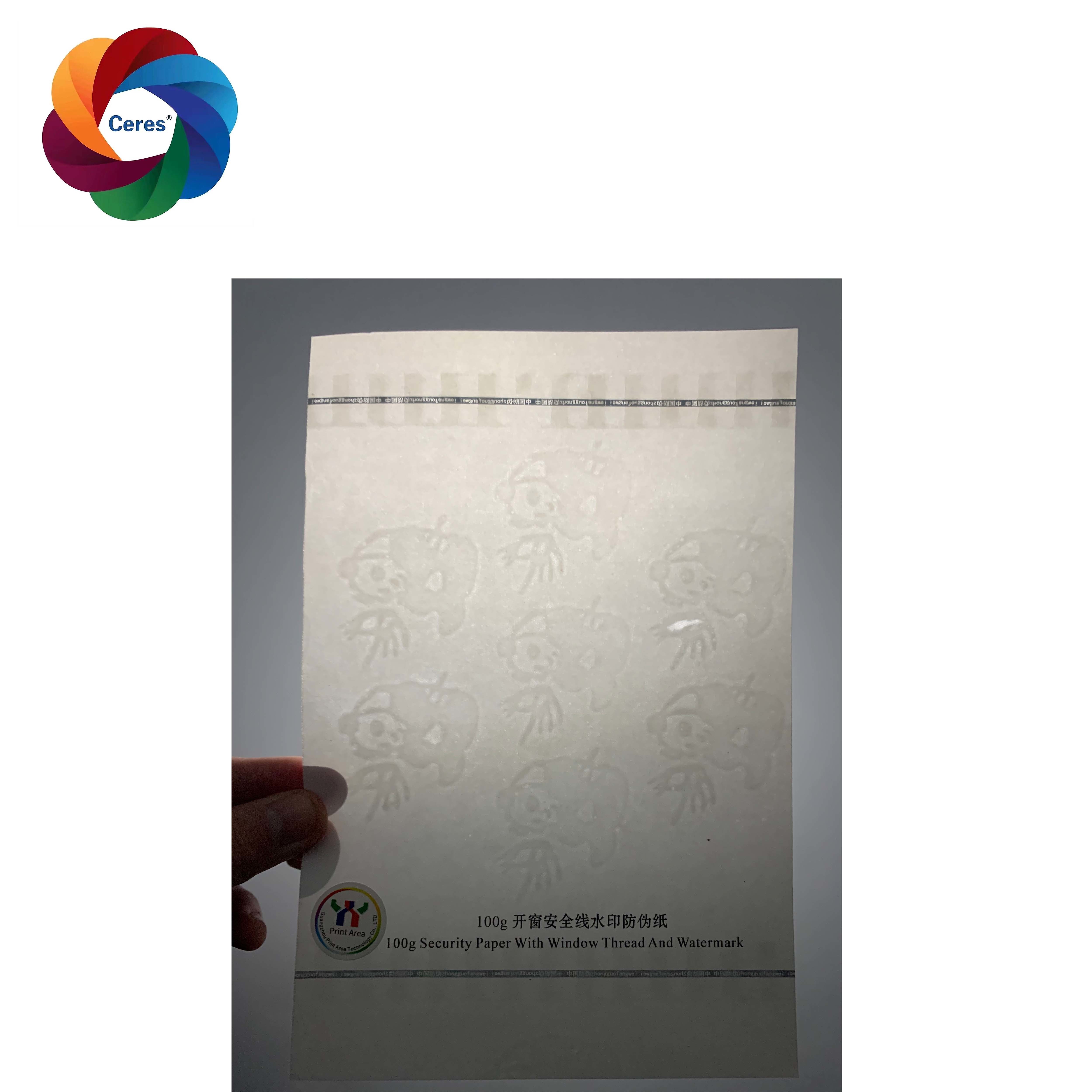 Ceres A4 Security Watermark Paper Window Thread 100g Anti Counterfeiting