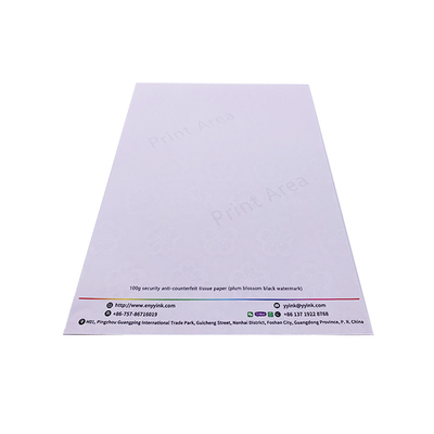 A4 25% Linen Security Watermark Paper 75 Percent Cotton 100 Gram Anti Counterfeiting